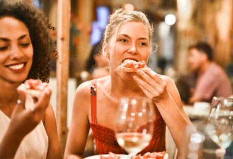 Italian Wine - Woman Eating Bruschetta